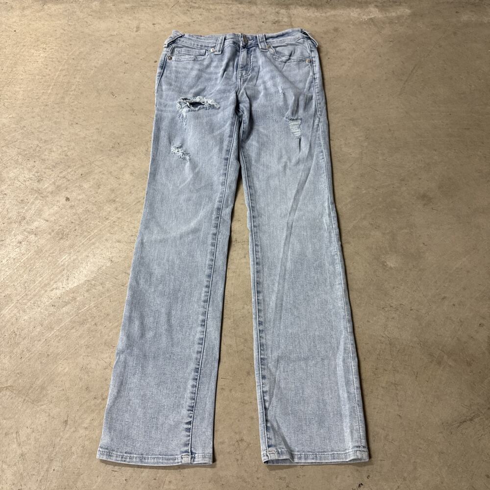 True Religion Billie Mid Rise Straight Leg Women’s‎ Size 29X33 Blue Denim Jeans
